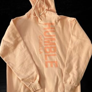 Humble gorilla aerial print hoodie in peach
