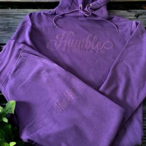 Humble Gorilla women’s hooded sweatsuit in purple
