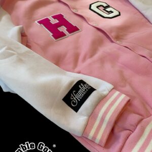 Humble Gorilla Skating rink Jacket in Pink and White