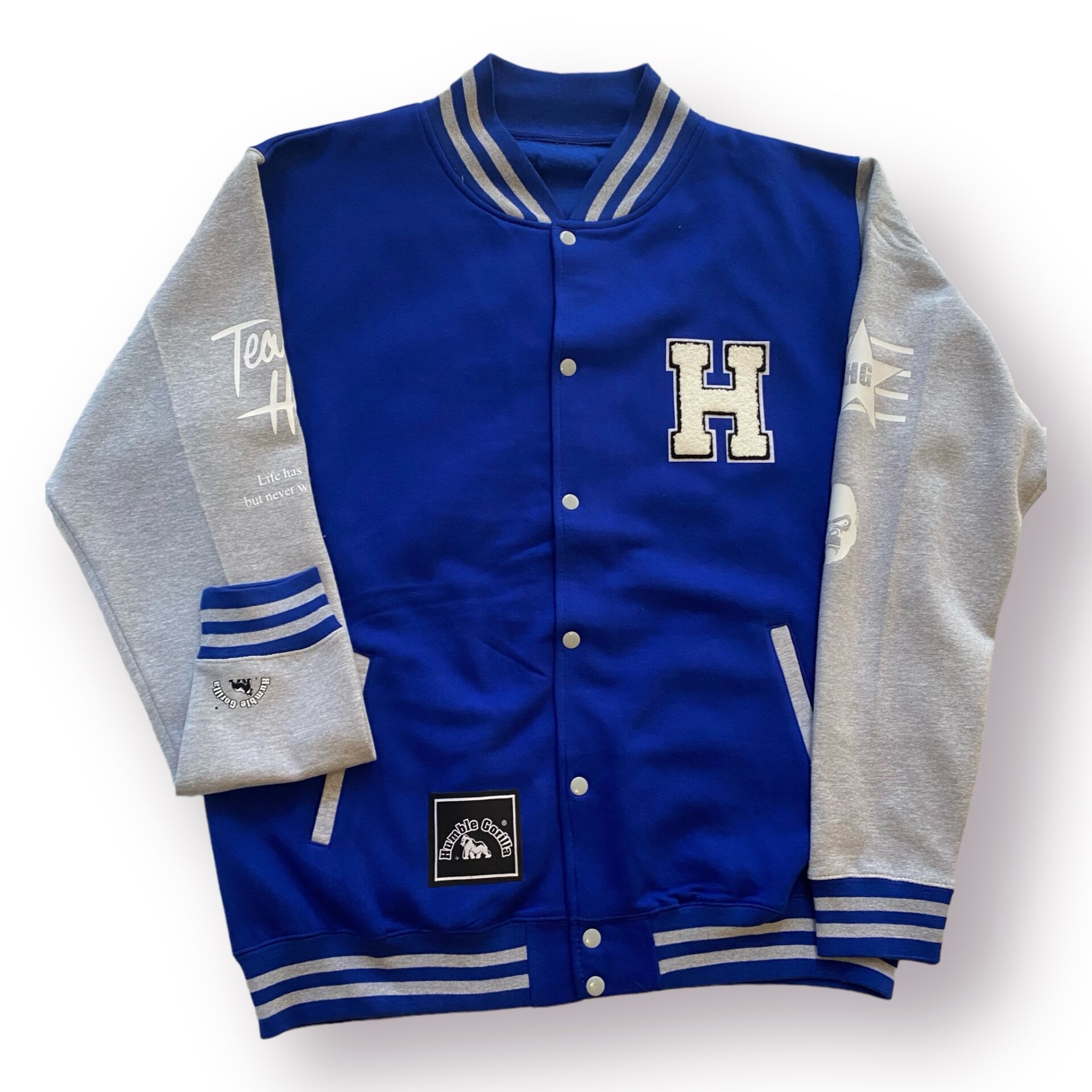 Varsity jacket in Royal and grey